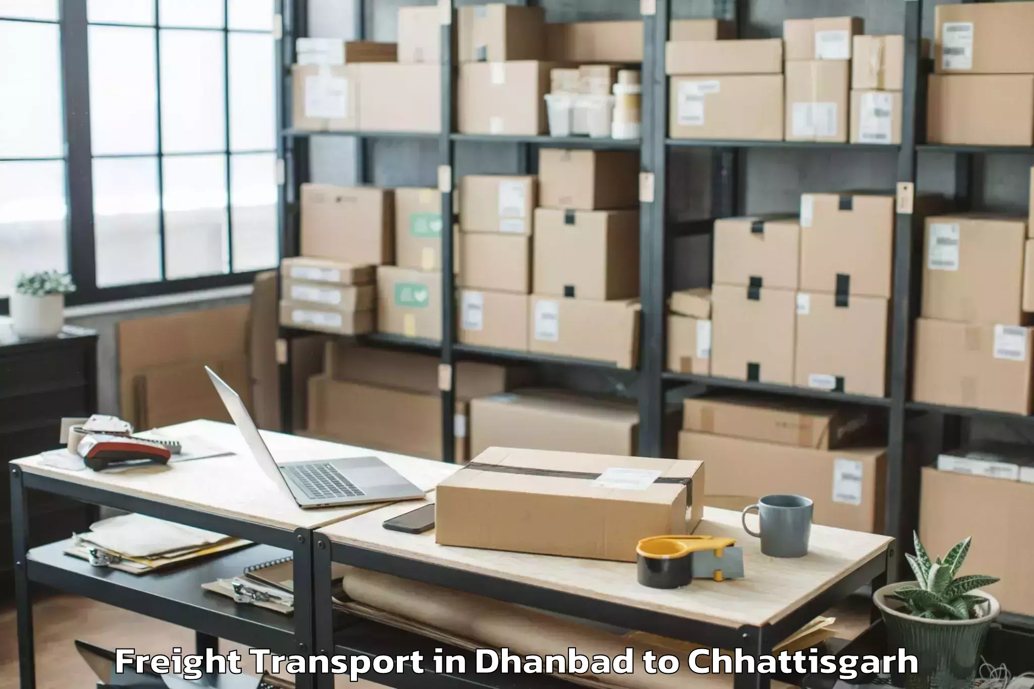 Easy Dhanbad to Bhairamgarh Freight Transport Booking